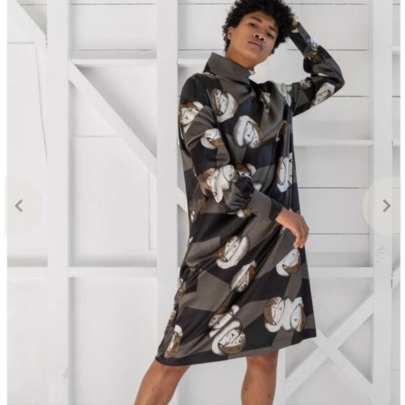 NEW RACHEL COMEY GALINA DRESS - SLATE $695 retail Size 4 oversized - Picture 1 of 12